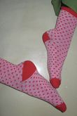 Polka Dot Scalloped Glitter Socks Pink Red